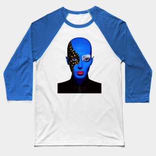 Divided Persona: Blue Mystique Baseball T-Shirt